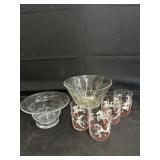 LIBBEY CAROSEL HORSE ON ROCKS/GLASS BOWLS
