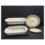 FITZ FLOYD CARISSA LOT/WROUGHT IRON SERVING DISPLY