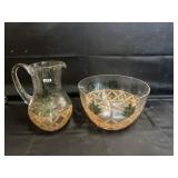 ROMAMIAN CRYSTAL PINEAPPLE PITCHER BOWL SET