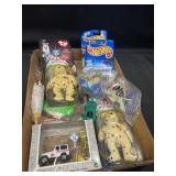BOX LOT MISC TOYS HOT WHEELS AND MORE