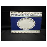 NOS 14' PORCELAIN CHRISTMAS PLATTER