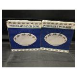 NOS PORCELAIN CHRISTMAS 9' BOWL LOT