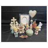 MISCELLANEOUS HOME DECOR LOT-FIGURINES AND MORE