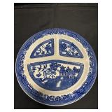 BLUE WILLOW DIVIDED GRILL PLATE