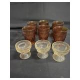 COLONY WHITEHALL AMBER GLASS SET AND MORE