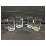 LARGE GLASS BEER STEINS