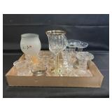 GLASS/CRYSTAL CANDLE HOLDER LOT