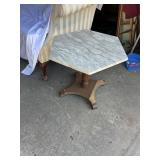 FLAWED MARBLE TOP SIDE TABLE