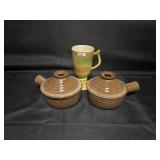 LUZIER FOOTED MUG/STONEWARE SOUP BOWLS