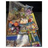 BOX LOT MISCELLANEOUS VINTAGE TOYS PEZ/MORE