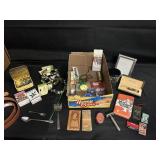 MISC BOX LOT-VTG RAZOR/JEWELRY AND MORE