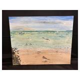 COASTAL PATH ARTIST PAINTING SIGNED BY JUDY