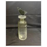 VINTAGE GLASS DECANTER WITH BUTTERFLY TOPPER