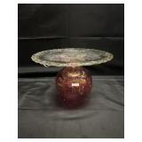 REPURPOSED GLASSWARE INTO CAKE PLATE
