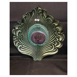 GLASS PEACOCK FEATHER PLATTER
