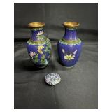 VINTAGE CHINESE CLOISONNE VASE LOT