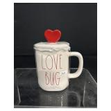 New Rae Dunn Love Bug Mug w/Topper