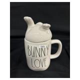 New Rae Dunn Bunny Love Mug w/Topper