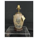 Lewis Moore Pottery salt glazed lamp-New 14'