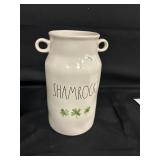 New Rae Dunn Double Handled Shamrock Vase/Jug