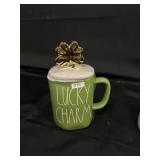 New Rae Dunn Lucky Charm Mug w/Topper