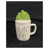 New Rae Dunn Plant a Kiss Mug w/Topper