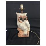 MCM Chalkware Owl Lamp