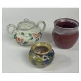 VINTAGE FLORAL SUGAR DISH & POTTERY JAPAN