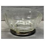 ITALY SILVER PLATE PANELED GLASS STATEMENT BOWL