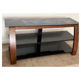 TEMPERED GLASS 3 TIER TV STAND MEDIA CENTER