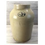 VINTAGE 3 GALLON RUSTIC STONEWARE CROCK