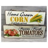 METAL VEGETABLE WALL DECOR CORN TOMATOES