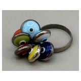 925 STERLING SILVER EVIL EYES PENDANTS RING