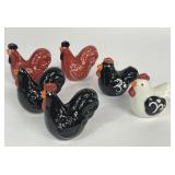 VINTAGE ROOSTER & HENS SALT & PEPPER SHAKERS