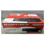 MAGNAVOX DVD PLAYER & 4 HEAD VCR NEW/OPEN BOX