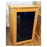 WOOD STEREO CABINET W ADJ SHELVES & GLASS DOOR