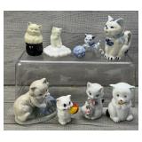 VINTAGE COLLECTIBLE CAT FIGURINES & AVON BOTTLES