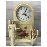 HOME DECOR CLOCK ANGEL FIGURINES