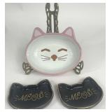 SLEEPY KITTY CAT BOWL MEOW CAT TRINKET DISHES