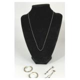 SILVER TONE EARRINGS & NECKLACE UNMARKED