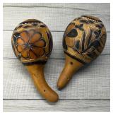 HANDCRAFTED FOLK ART GOURD MARACAS ARUBA