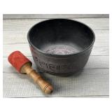 TIBETAN METAL SINGING BOWL SET W BUDDAH