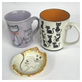 KITTY CAT MUGS & TRINKET DISH
