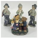BOYDS BEARS & SCHOOL BOYS RESIN FIGURINES