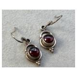 SILVER GEMSTONE EARRINGS UNMARKED