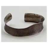 SILVER TONE CUFF BRACELET UNMARKED