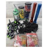 JACKPOT LOT! CLAMPS BUNGEE CORDS NETS MAG LITE