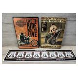 COLLECTIBLE METAL WALL ART HARLEY DVIDSON ROUTE 66