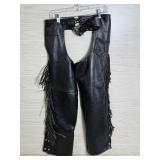 LEATHER FRINGE CHAPS FRONTIER LEATHER XXS