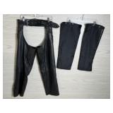 LEATHER BIKER CHAPS W LINERS USA BIKERS